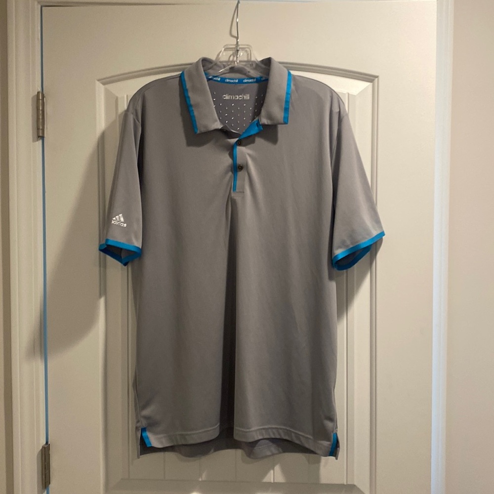 Adidas climachill gray golf polo medium